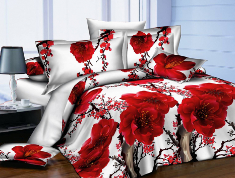 Полуторний набір постільної білизни 150*220 із Ранфорсу №182215 Черешенка™