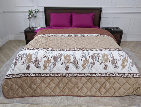 Полуторное флисовое стёганое покрывало №55037