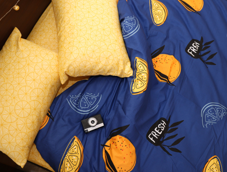 Полуторный набор постельного белья 150*220 из Сатина №052AB Черешенка™