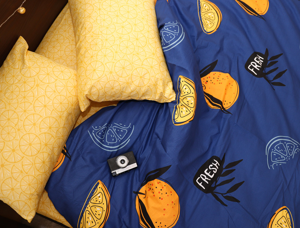 Полуторный набор постельного белья 150*220 из Сатина №052AB Черешенка™