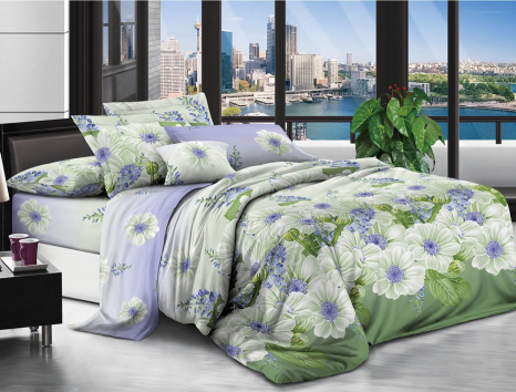 Сімейний набір постільної білизни 240*220 із полікотону №203064 Черешенька™