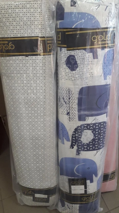 Ткань для постельного белья Бязь "Gold" Lux детская "Слон" GLB190 (A+B) - (50м+50м)