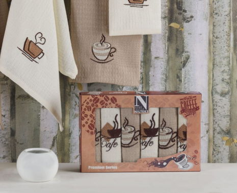 Набір кухонних рушників Nilteks Ucuz Koffe 40*60 (6 шт)