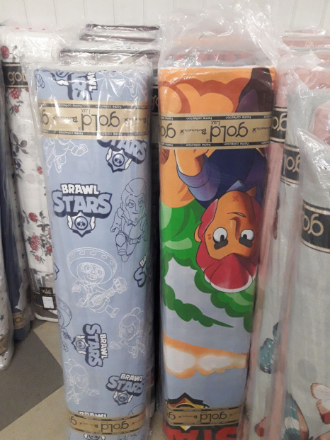 Ткань для постельного белья Бязь "Gold" Lux детская "Звездные бои" GLB4502 (A+B) - (50м+50м) (крупный)