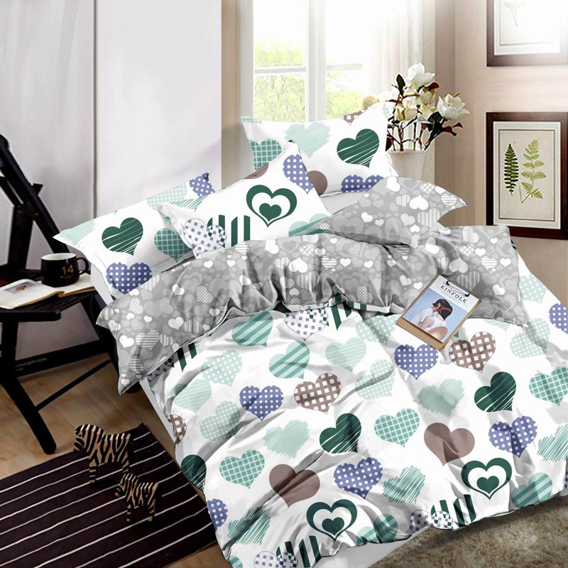 Двоспальний набір постільної білизни 180*220 із Бязі "Gold" №15223AB Черешенка™