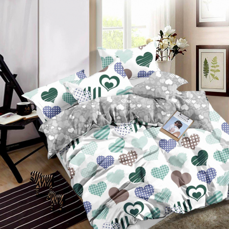 Двоспальний набір постільної білизни 180*220 із Бязі "Gold" №15223AB Черешенка™