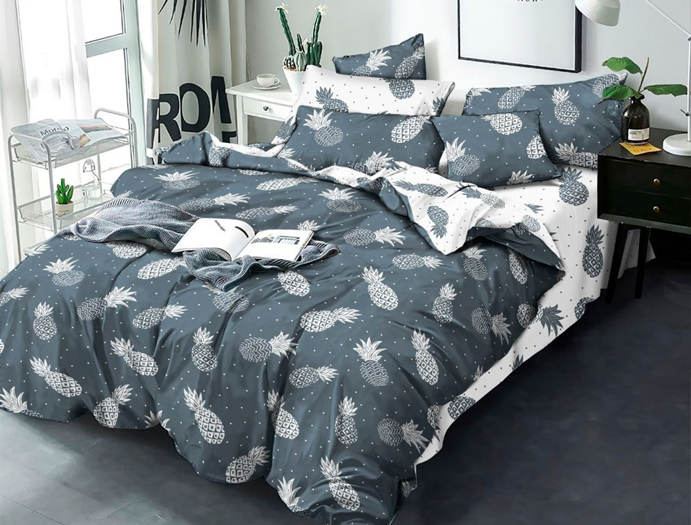 Ткань для постельного белья Бязь "Gold" Lux "Ананасики" GL1362 (A+B) - (50м+50м)