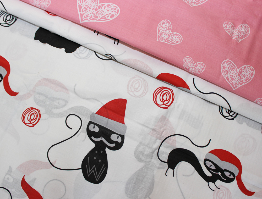 Тканина для постільної білизни Бязь "Gold" Lux "Кошкін дім" GL1236 (A+B) - (50м+50м)