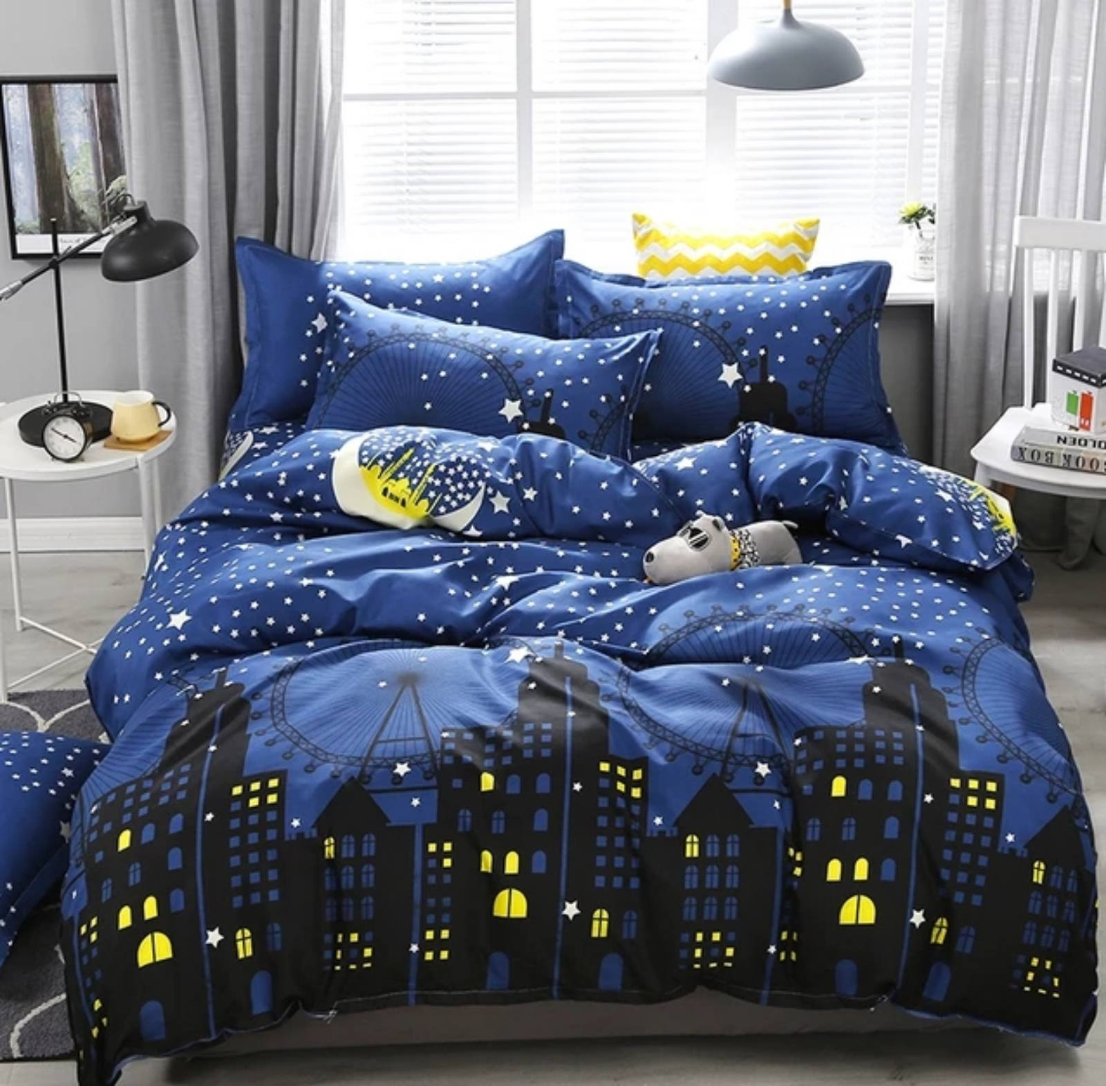 Тканина для постільної білизни Бязь "Gold" Lux "Нічне місто" GL4058