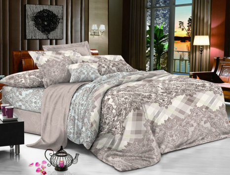 Евро макси набор постельного белья 200*220 из Сатина №1933AB Черешенка™