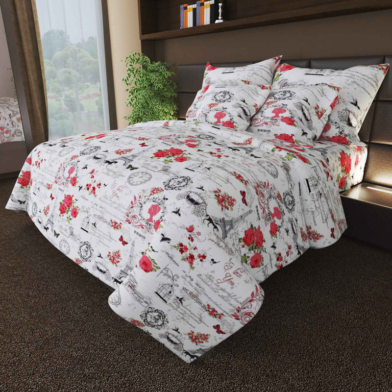 Ткань для постельного белья Бязь "Gold" Lux GL7152-red