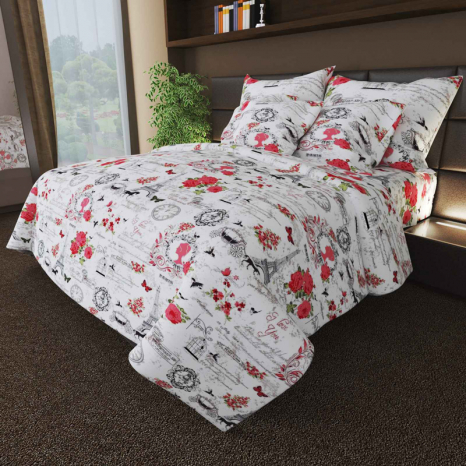 Ткань для постельного белья Бязь "Gold" Lux GL7152-red