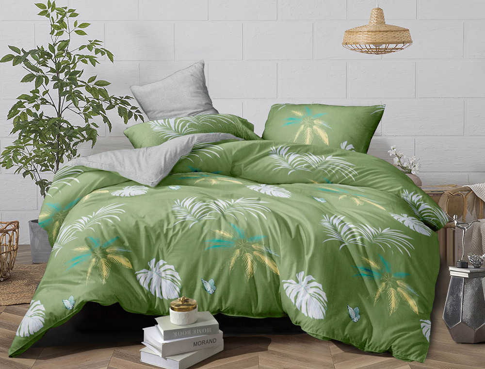 Полуторний набір постільної білизни 150*220 із Сатину №180AB Черешенка™