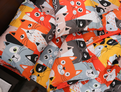 Полуторний набір постільної білизни 150*220 із Бязі "Gold" №165601 Черешенка™