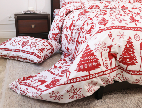 Полуторний набір постільної білизни 150*220 із Сатину №484640 Черешенка™