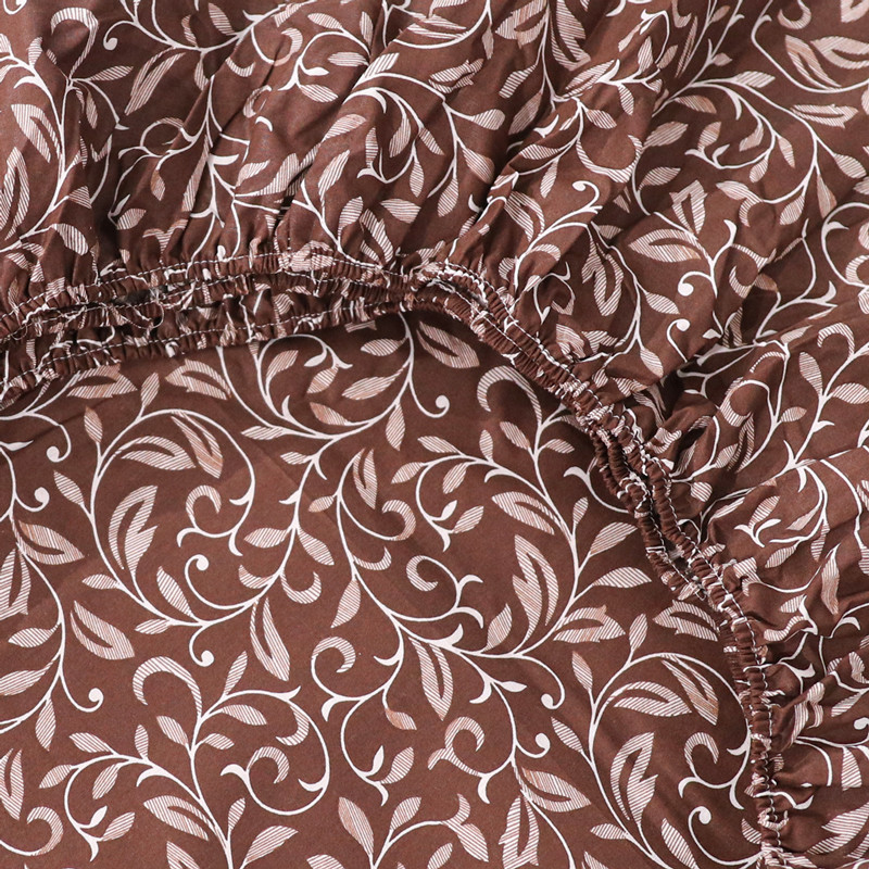 Простынь на резинке (160*200*25) коричневый вензель №663010brown