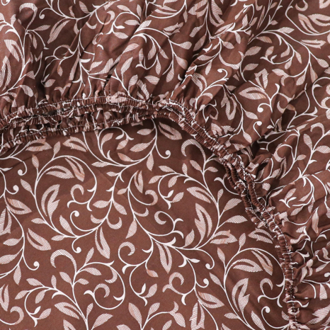 Простынь на резинке (160*200*25) коричневый вензель №663010brown