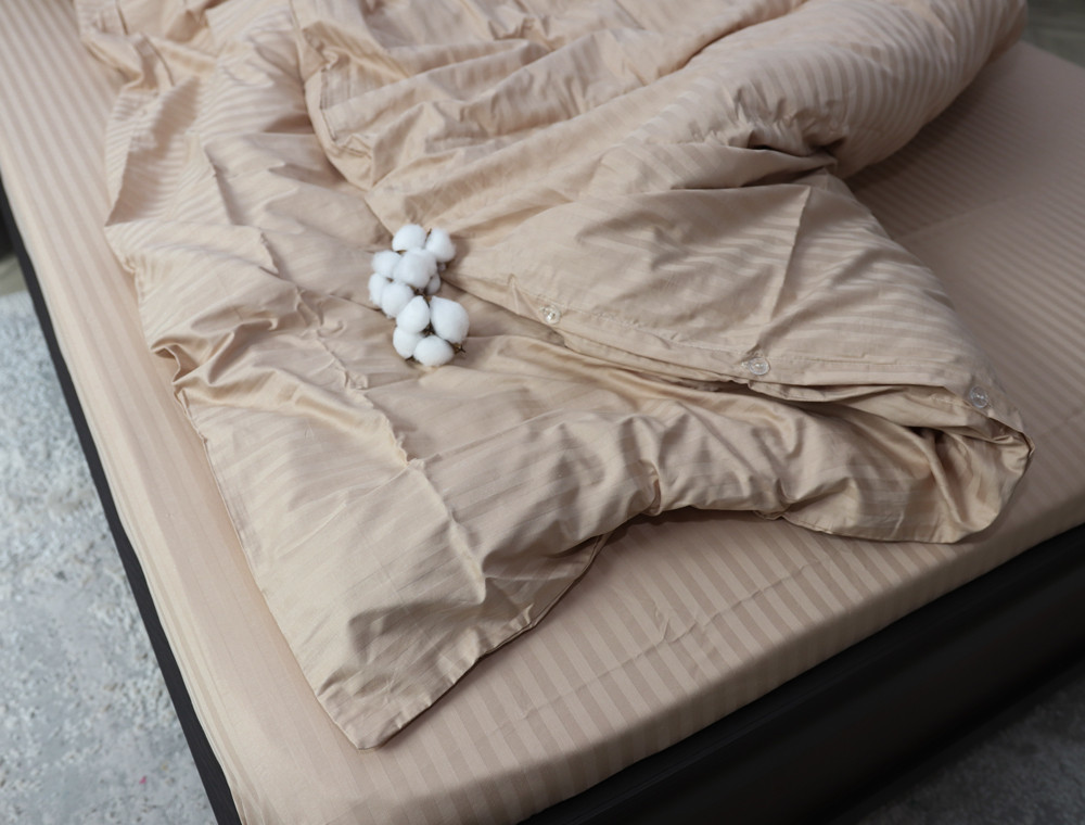 Двоспальний набір постільної білизни 180*220 зі Страйп Сатину №14-1209 Черешенка™