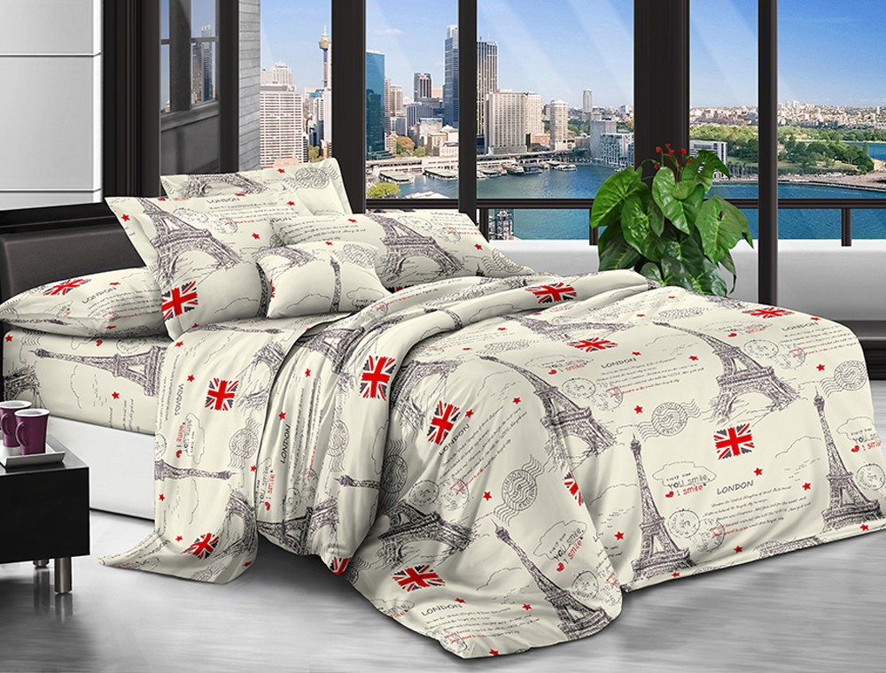 Полуторний набір постільної білизни 150*220 із полікотону №203071 Черешенька™