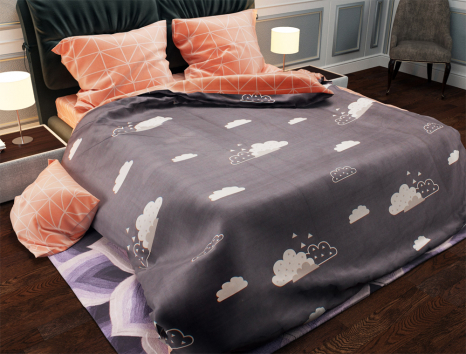 Семейный набор хлопкового постельного белья из Бязи "Gold" №157235AB Черешенка™