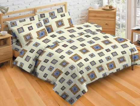 Тканина для постільної білизни Бязь "Gold" "Площа вітряного Бризу" GLL8928brown-blue