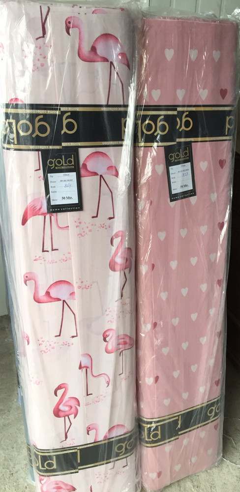 Ткань для постельного белья Бязь "Gold" Lux "Красивые розовые фламинго" GL1481 (A+B) - (50м+50м)