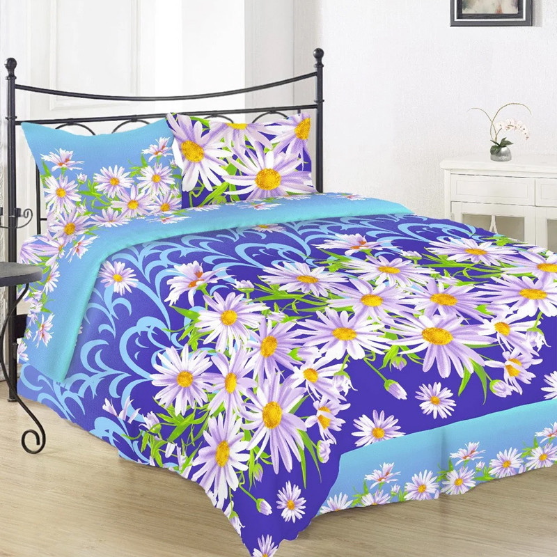 Тканина для постільної білизни Бязь "Gold" Lux "Ромашкове поле" GL4014