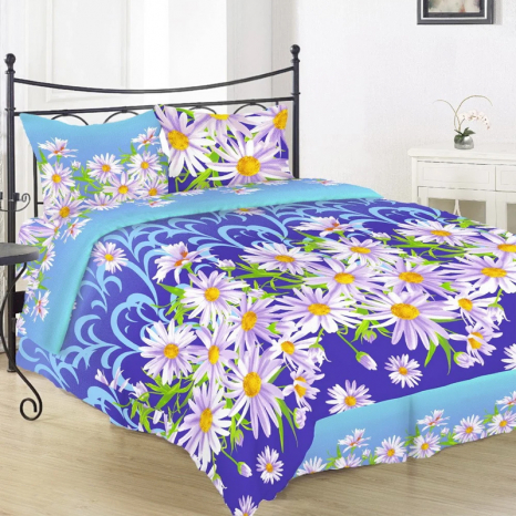 Тканина для постільної білизни Бязь "Gold" Lux "Ромашкове поле" GL4014