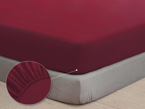 Простирадло на резинці (160*200*25) бордо №1840