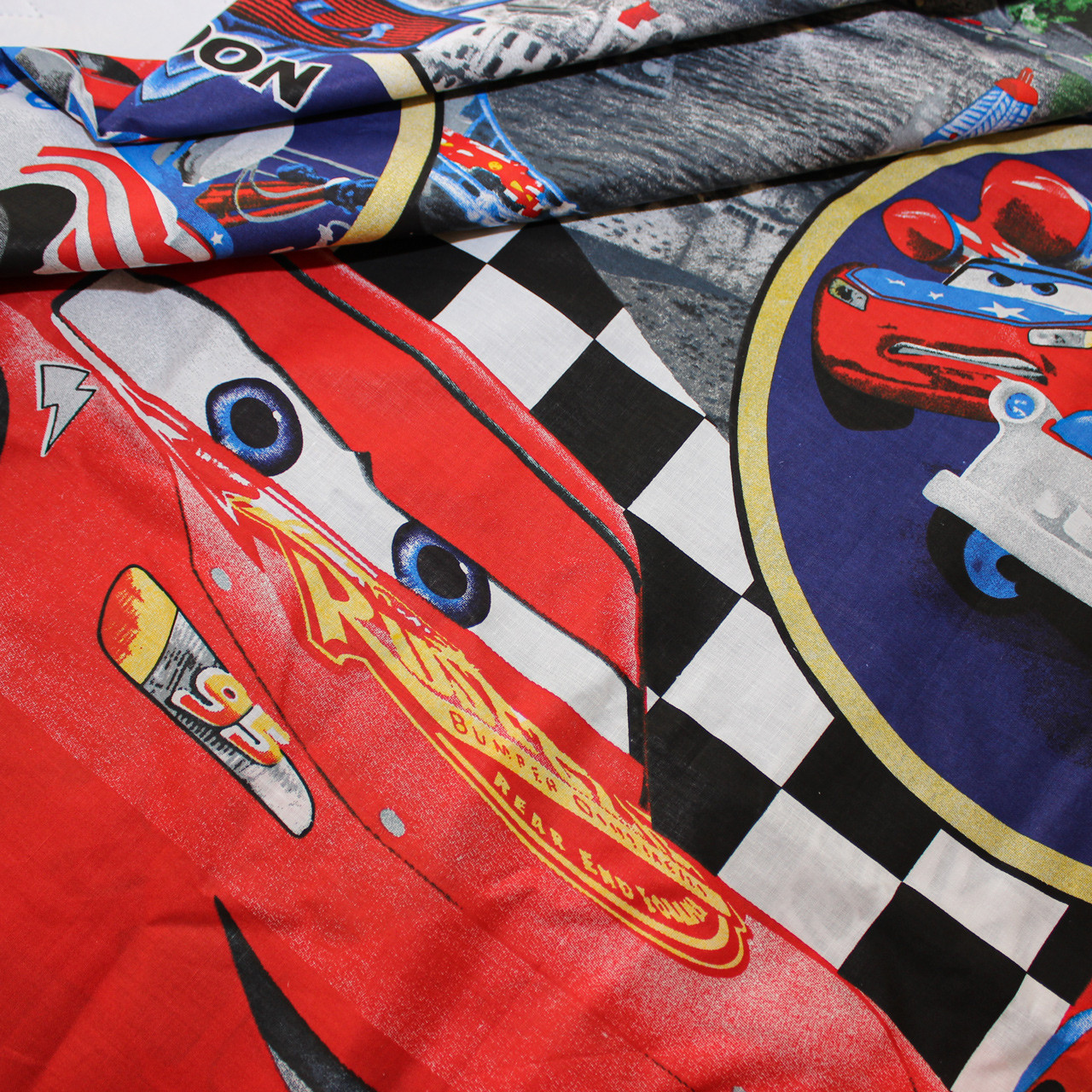 Ткань для постельного белья Бязь "Gold" Lux детская "Мультипликационные Машины" GLB4291