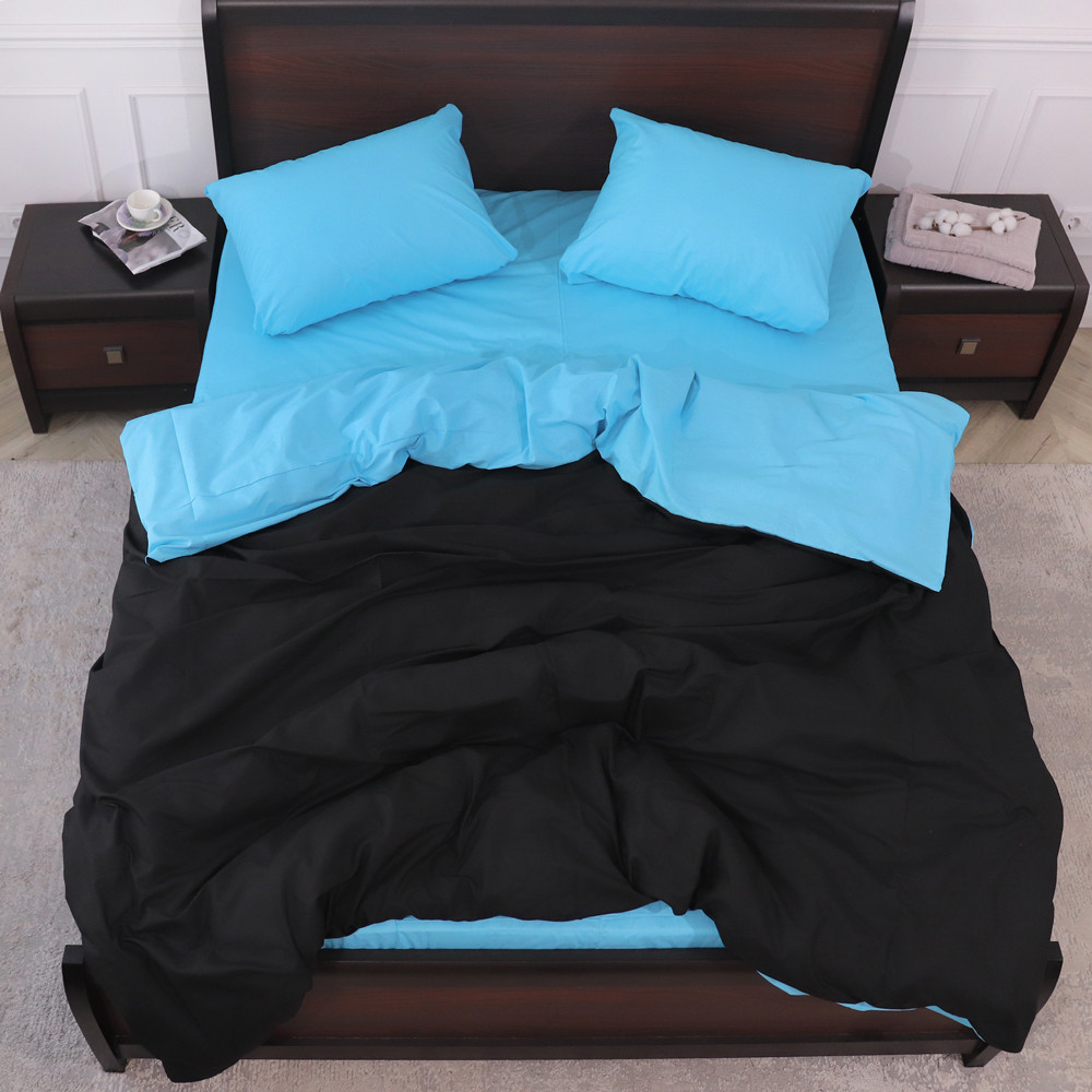 Двуспальный набор однотонного постельного белья 180*220 из Бязи "Gold" №155532AB Черешенка™