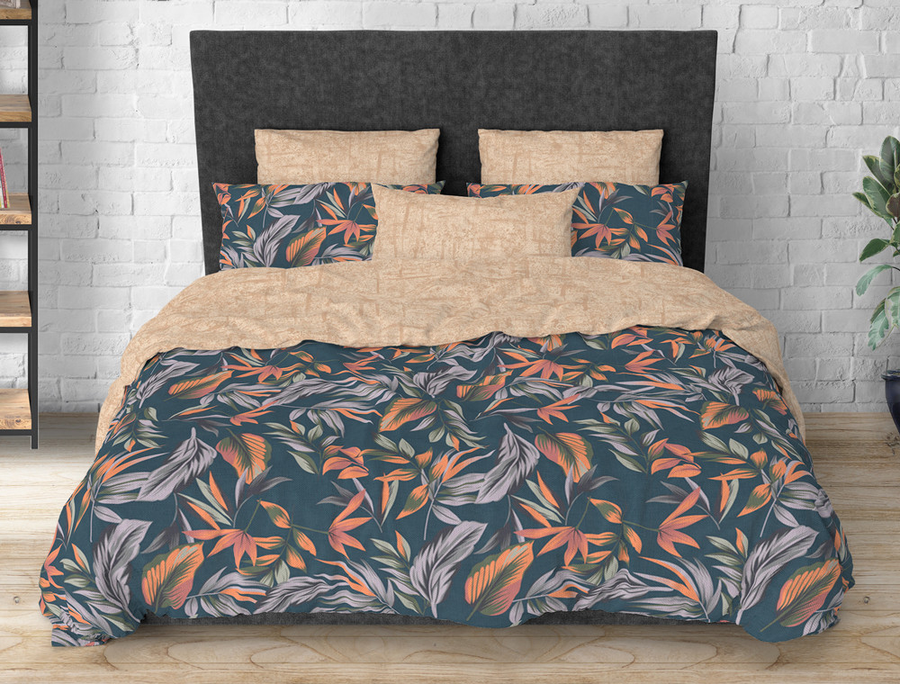 Двоспальний набір постільної білизни 180*220 із Бязі "Gold" з простирадлом на резинці №144920AB Черешенка™