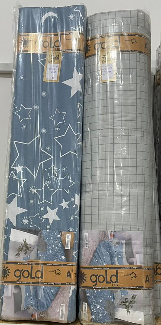 Ткань для постельного белья Бязь "Gold" Lux GL11160blue (A+B) - (50м+50м)