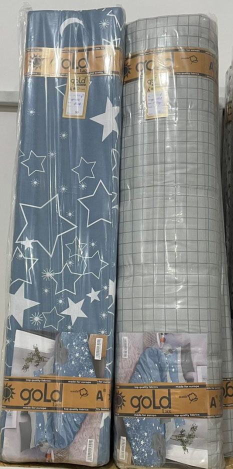 Ткань для постельного белья Бязь "Gold" Lux GL11160blue (A+B) - (50м+50м)