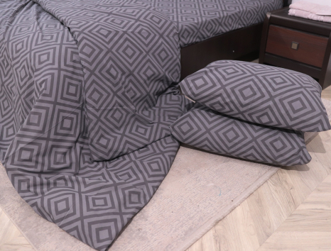 Полуторний набір постільної білизни з ромбами 150*220 із Бязі "Gold" №1581182 Черешенька™