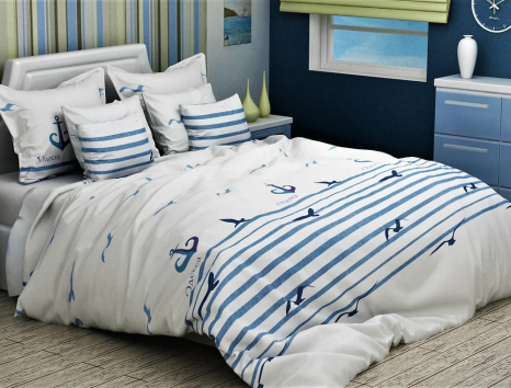 Ткань для постельного белья Бязь "Gold" Lux GL3021blue