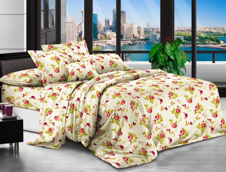Євро набір постільної білизни 200*220 із полікотону №20206 Черешенька™