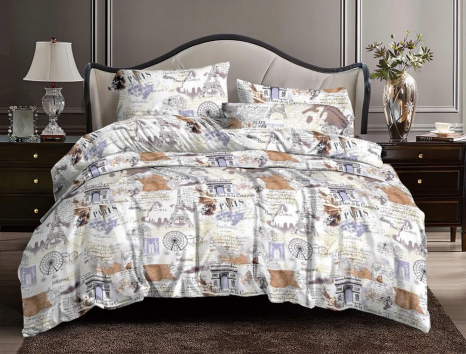 Сімейний набір постільної білизни 240*220 із полікотону №20635 Черешенька™