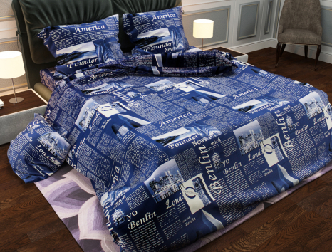 Полуторний набір постільної білизни 150*220 із Ранфорсу №182311 Черешенка™