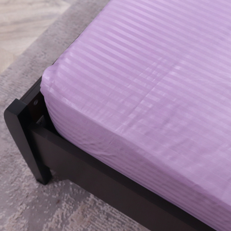 Простирадло на резинці (160*200*25) фіолетова смужка №60019