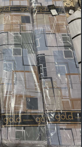 Тканина для постільної білизни Бязь "Gold" Lux з геометричним принтом GL1731