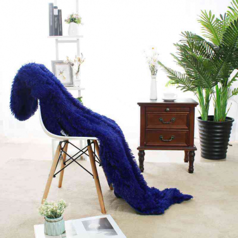 Євро-максі покривало-плед "травка" (240*220) - синє