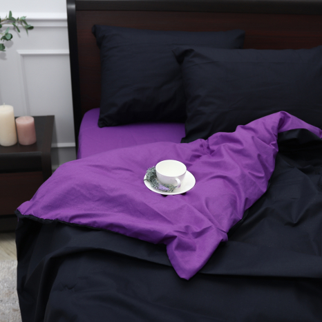 Полуторний набір однотонної постільної білизни 150*220 із Бязі "Gold" №151566AB Черешенка™