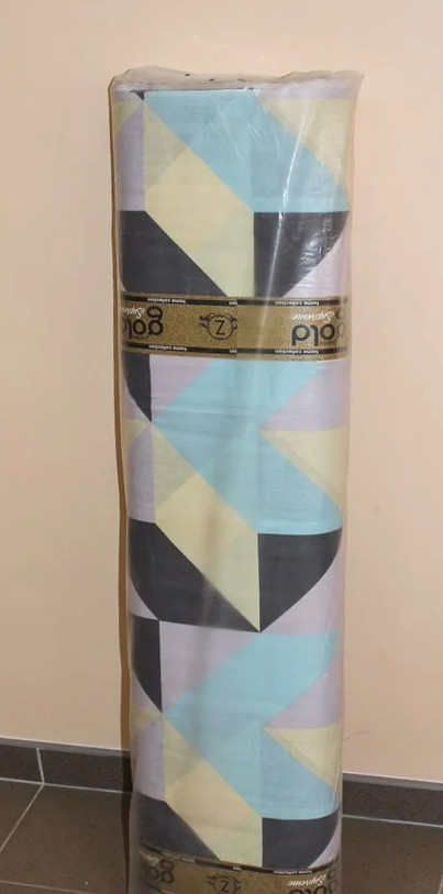 Ткань для постельного белья Бязь "Gold" Lux "Геометрический принт (ромб, фиолетовый)" GL1098