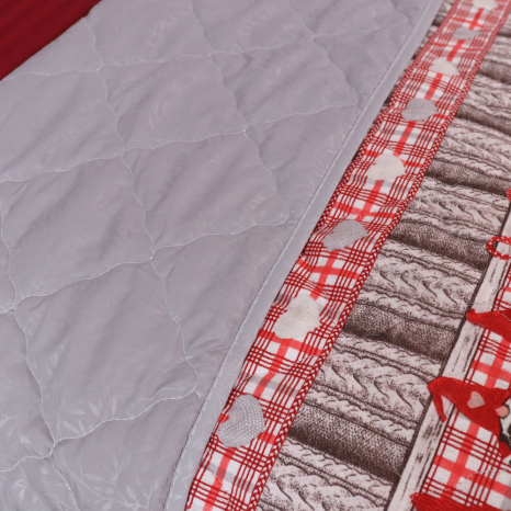 Евро-макси стёганое покрывало байка/микрофибра №55104R