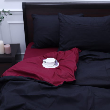 Двоспальний набір однотонної постільної білизни 180*220 із Бязі "Gold" №151564AB Черешенка™