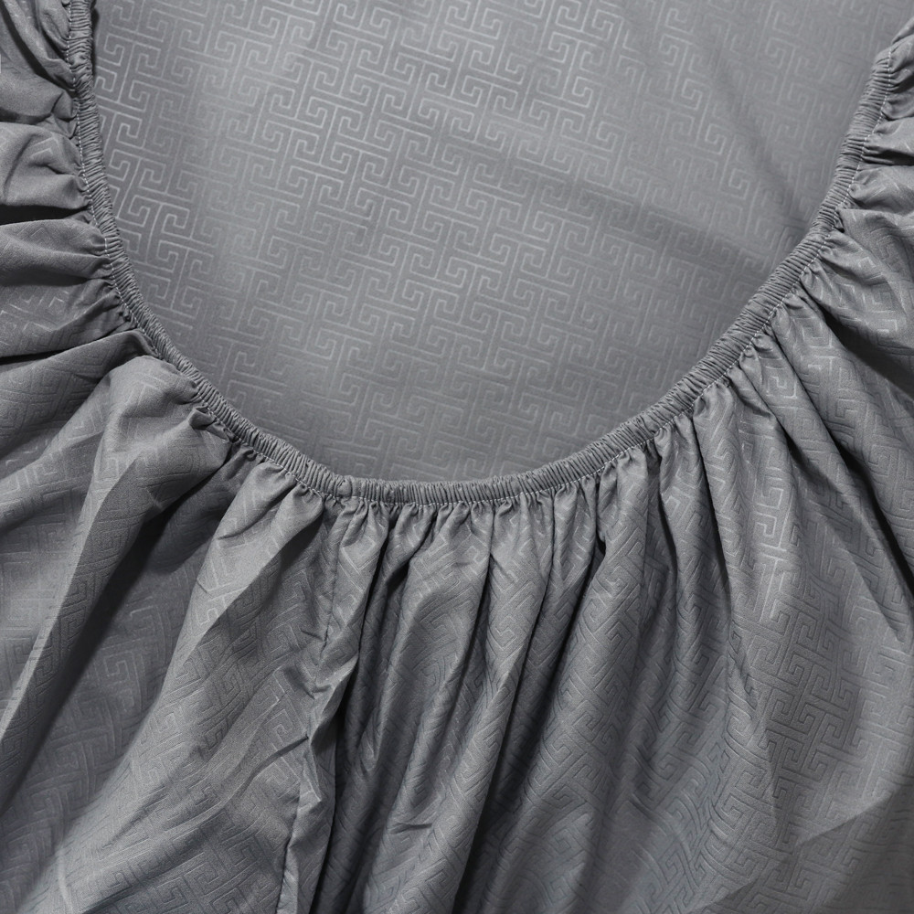 Простынь на резинке (160*200*25) орнамент на сером №7744