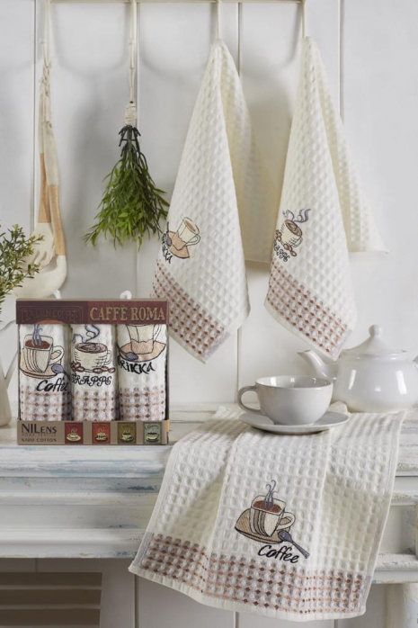 Набор кухонных полотенец Nilteks Gualite Koffe 35*50 (3 шт)