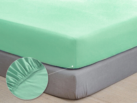 Простирадло на резинці (180*200*25) світла м'ята №6009