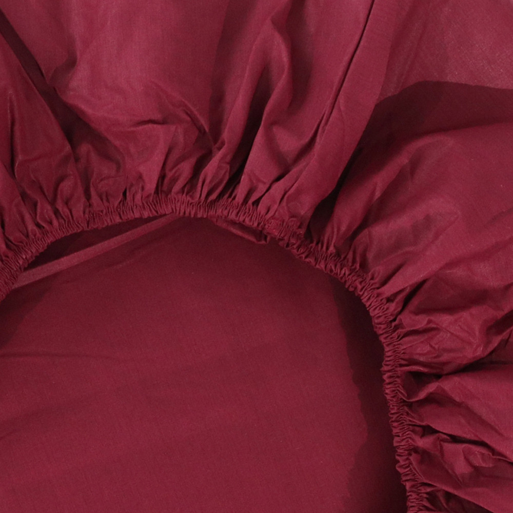 Простирадло на резинці (90*200*25) бордового кольору №661564